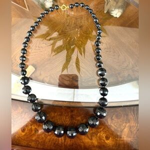 Vintage Black Beads Necklace